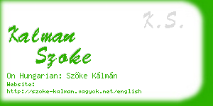 kalman szoke business card