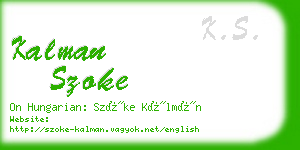 kalman szoke business card